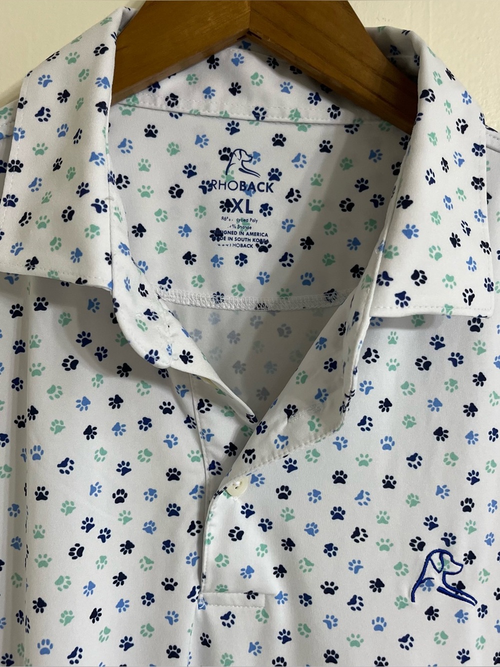 Rhoback polo shirt men’s xl paw print